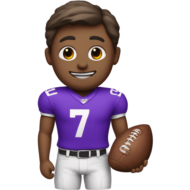 Bat wearing a purple football jersey with number 7 emoji