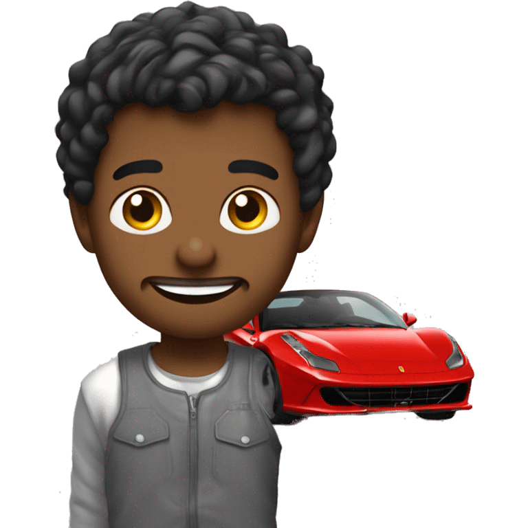 Garcon qui ouvre la porte d'une ferrari avec une richar mile emoji