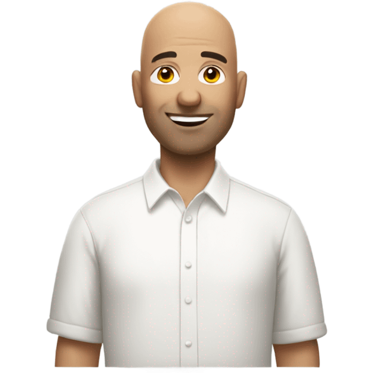 bald man in white shirt emoji