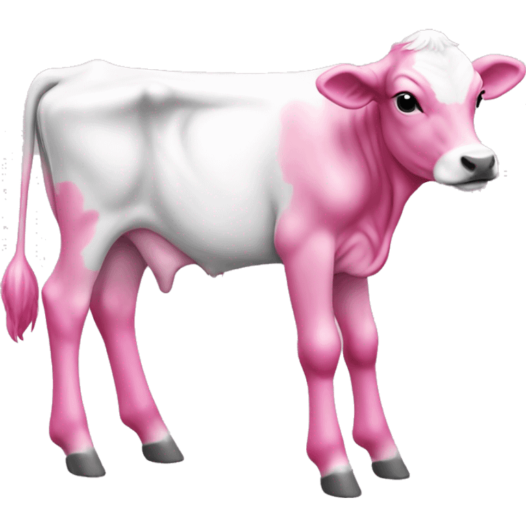 Hot Pink and white calf side profile x 4 legs  emoji