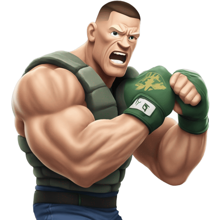 John cena fighting a rock emoji