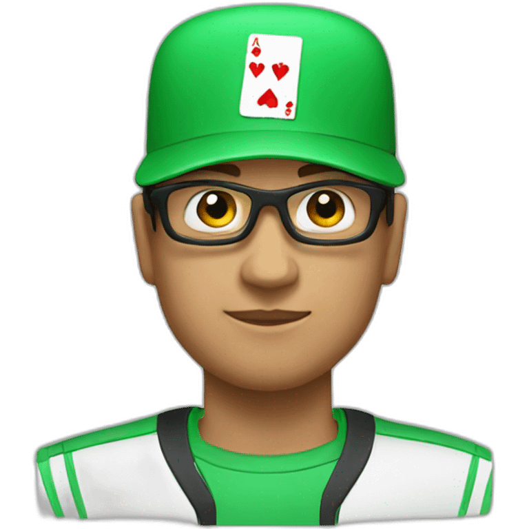 poker player with green visor emoji