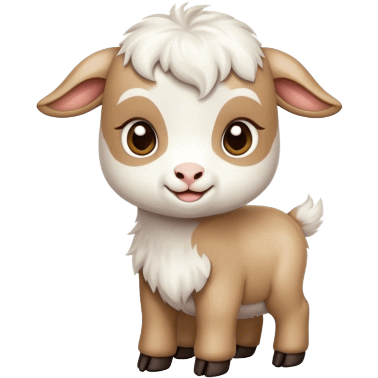 Tan baby goat with white emoji