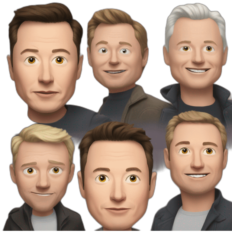 Mashup of faces between Elon Musk and Jules Hudson from escape to the country emoji