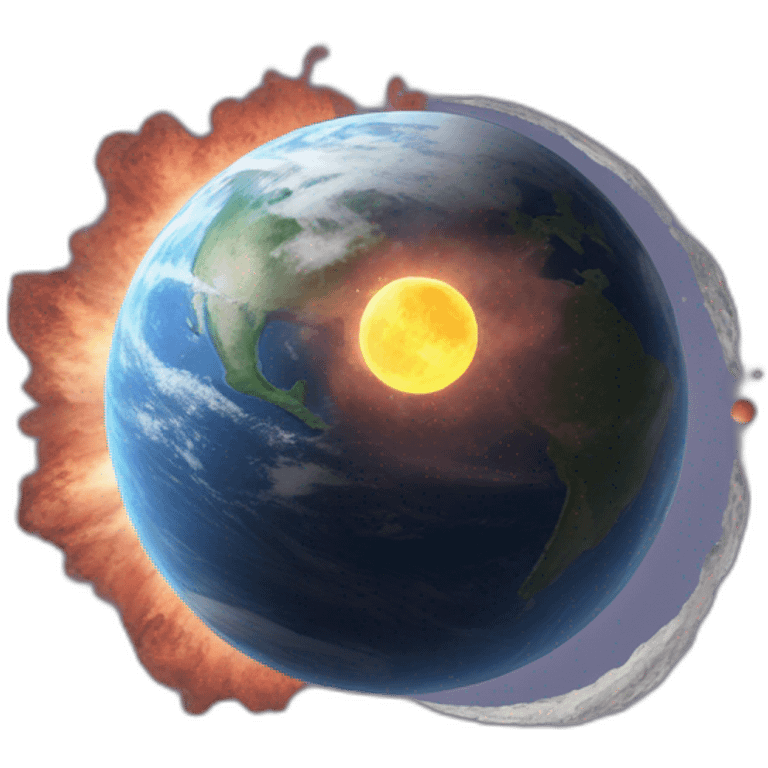 earth and moon colliding emoji