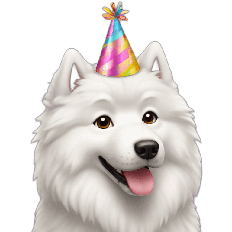 Samoyed dog birthday emoji