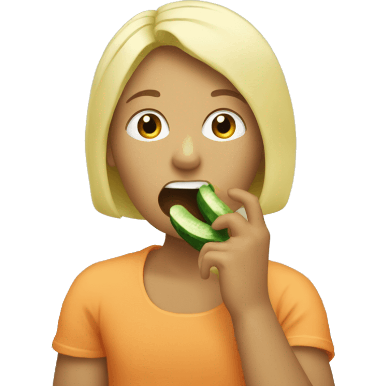 person eating a cucumber  emoji