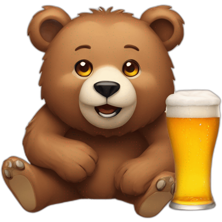 bear with a beer emoji