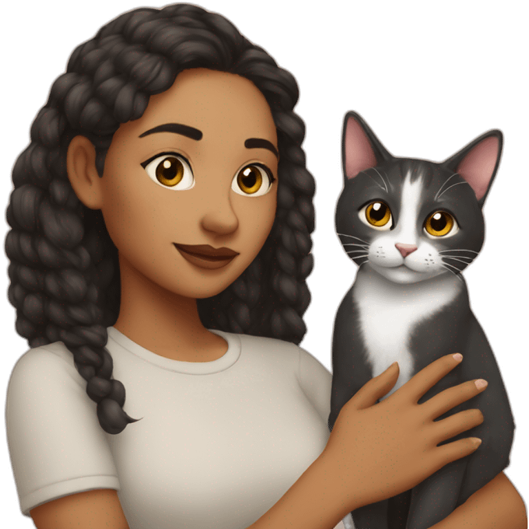 Tova with her cat CJ emoji