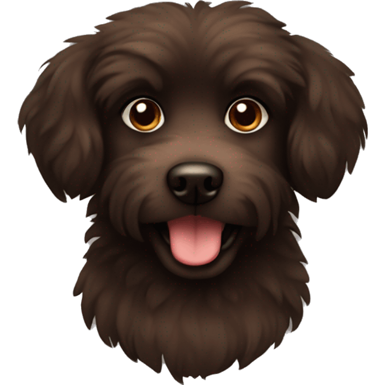 Dark brown fluffy dog emoji