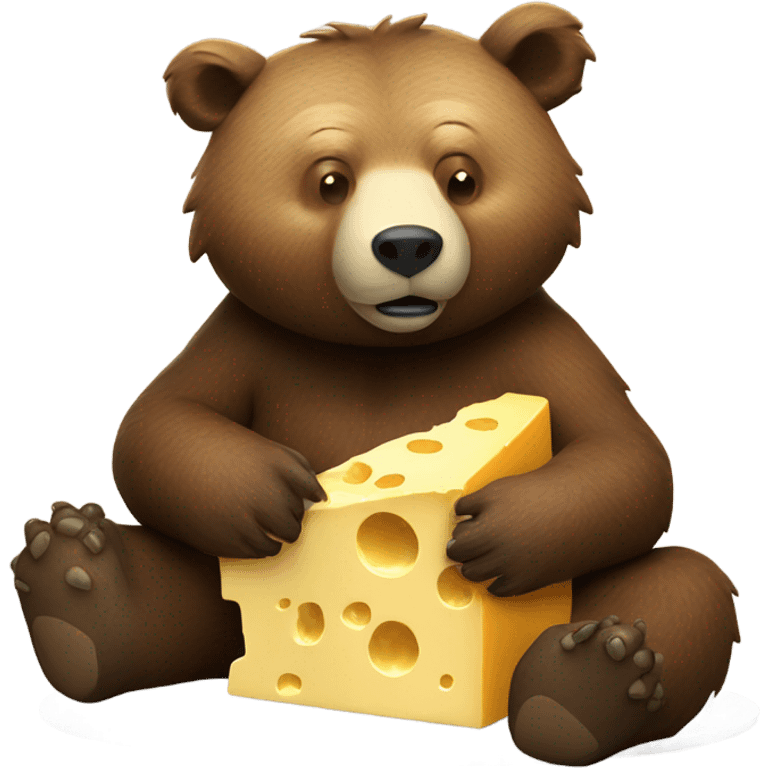 grizzly bear eating cheese emoji