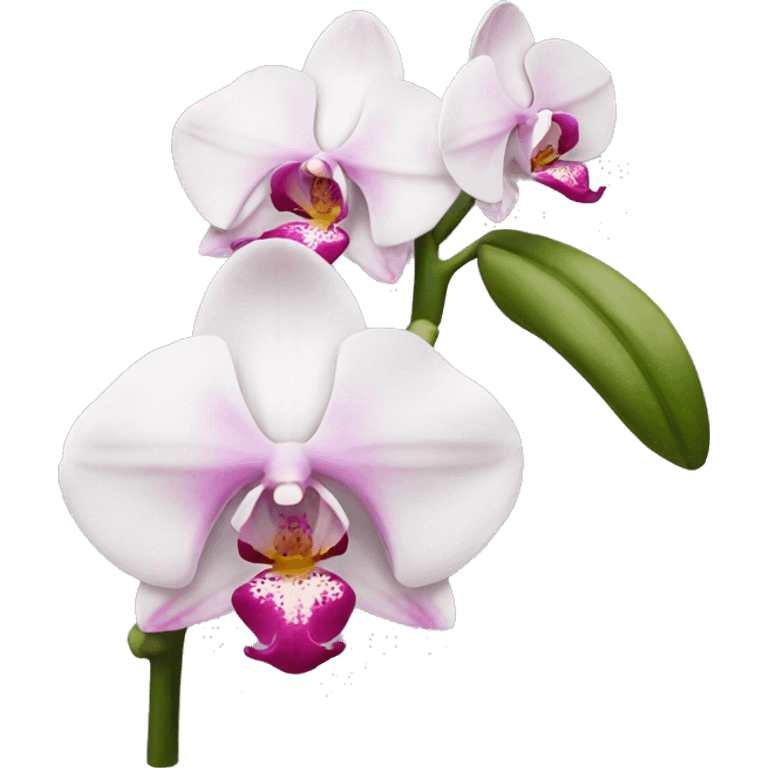 white & Pink orchid emoji