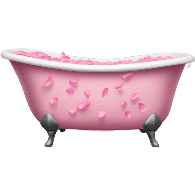 Bathtub filled with pink rose petals  emoji