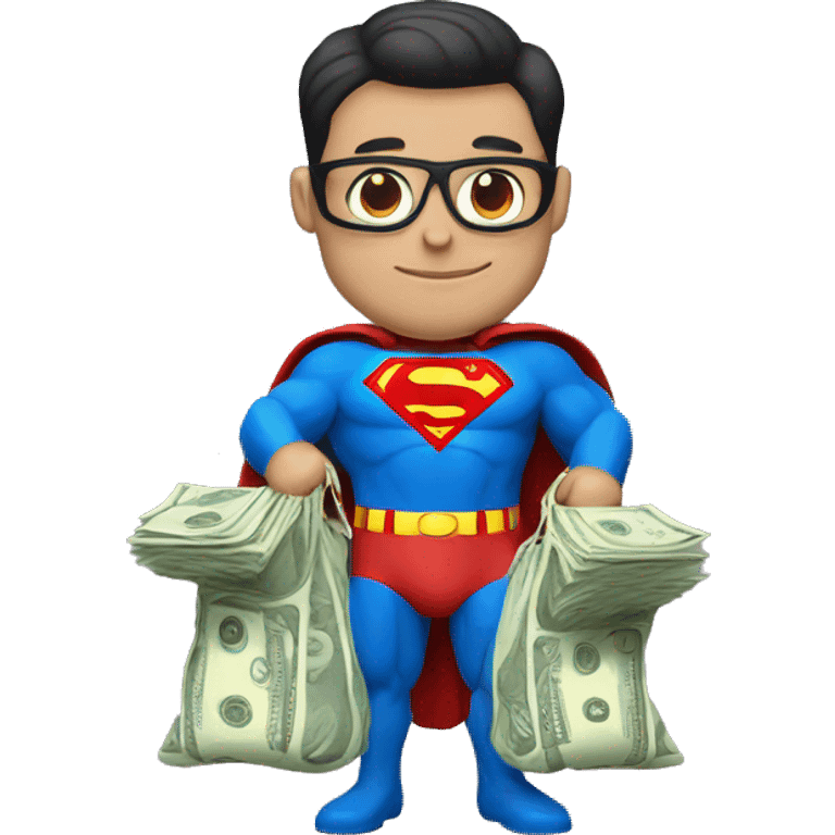 Superman with bag of money emoji