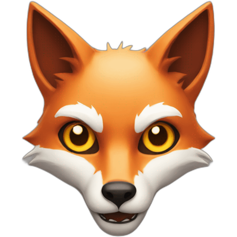 Fox face with right part demon emoji