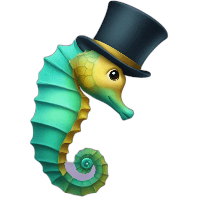 Seahorse in a tophat emoji