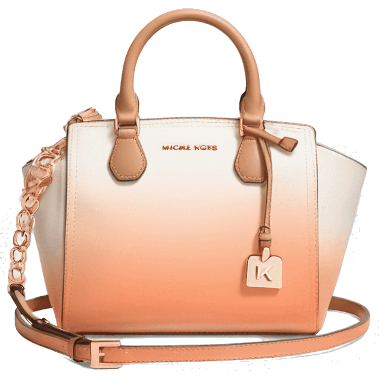 Realistic cream to peach ombre michael kors satchel purse with rose gold hardware. emoji