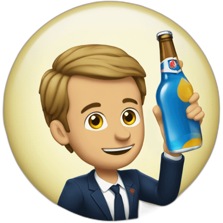 Macron buvant une bière  emoji