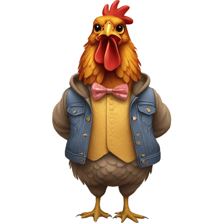 Chicken wearing clothes  emoji