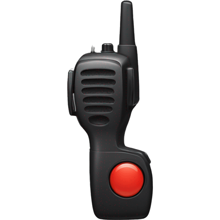 black walkie talkie with red-orange button on side emoji