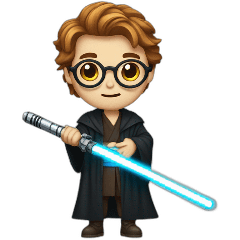 Harry Poter with a lightsaber emoji