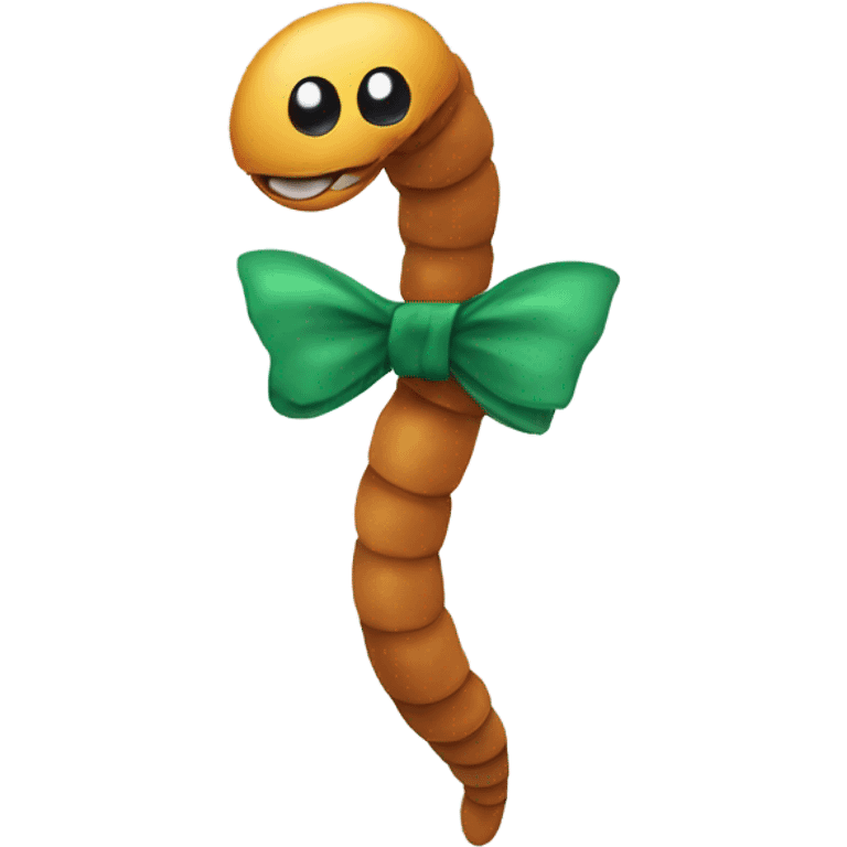 Worm with a bow emoji