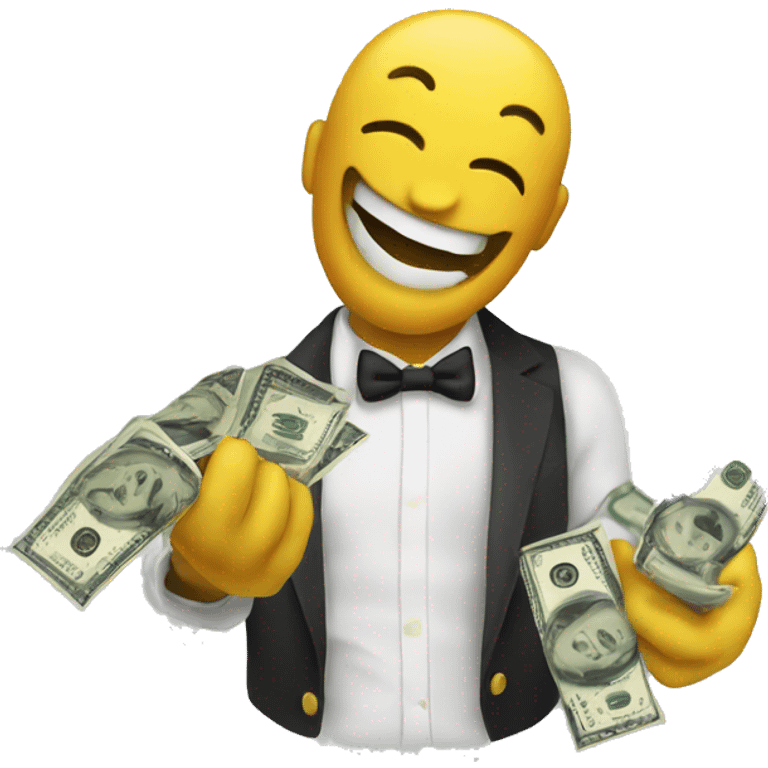 Smiley throwing dollars  emoji