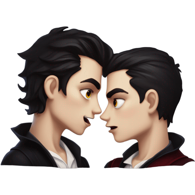 two vampire boys kissing  emoji