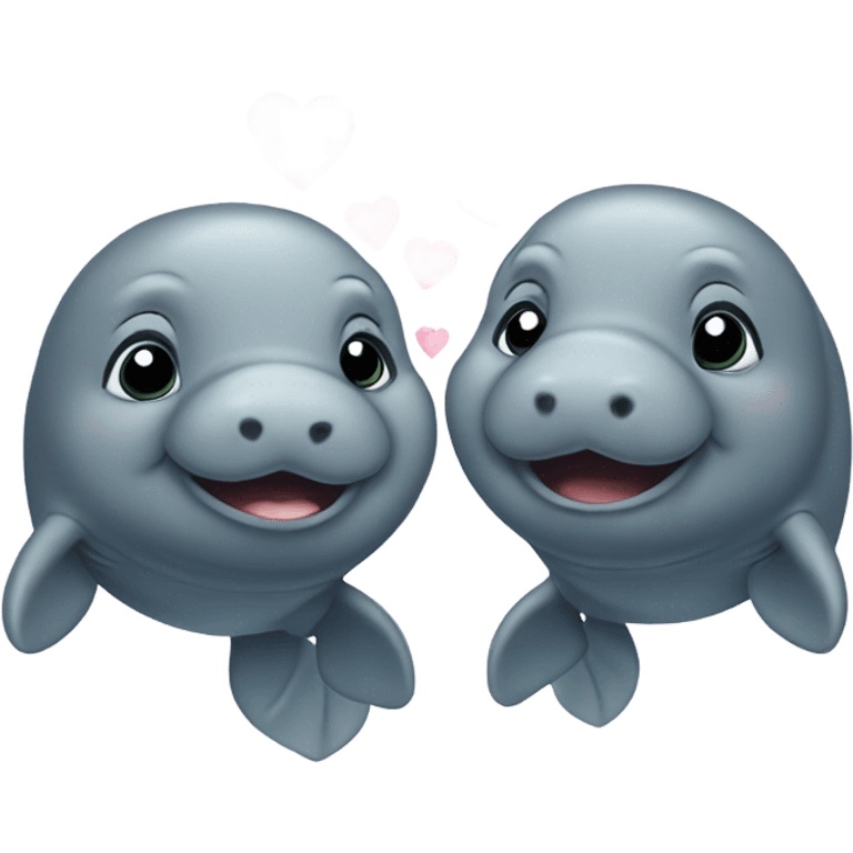 Manatees in love emoji