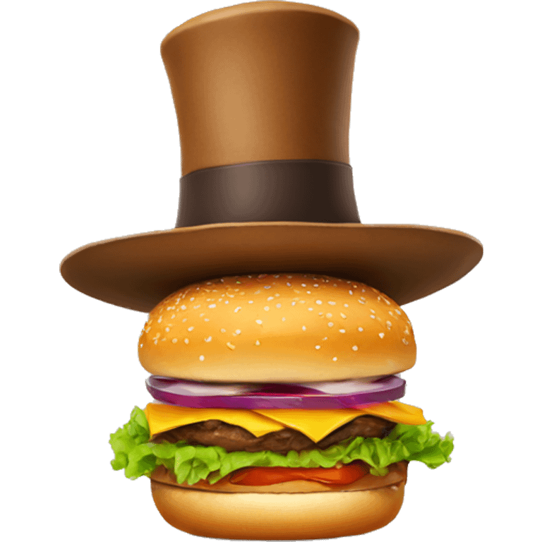 Burger with a hat emoji