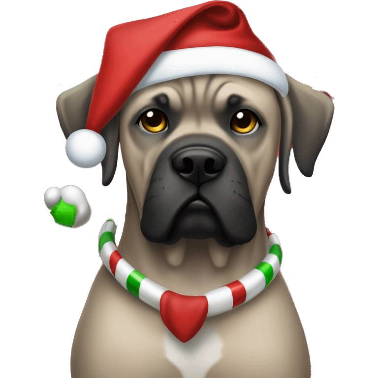 Girl with dog cane corso Christmas emoji