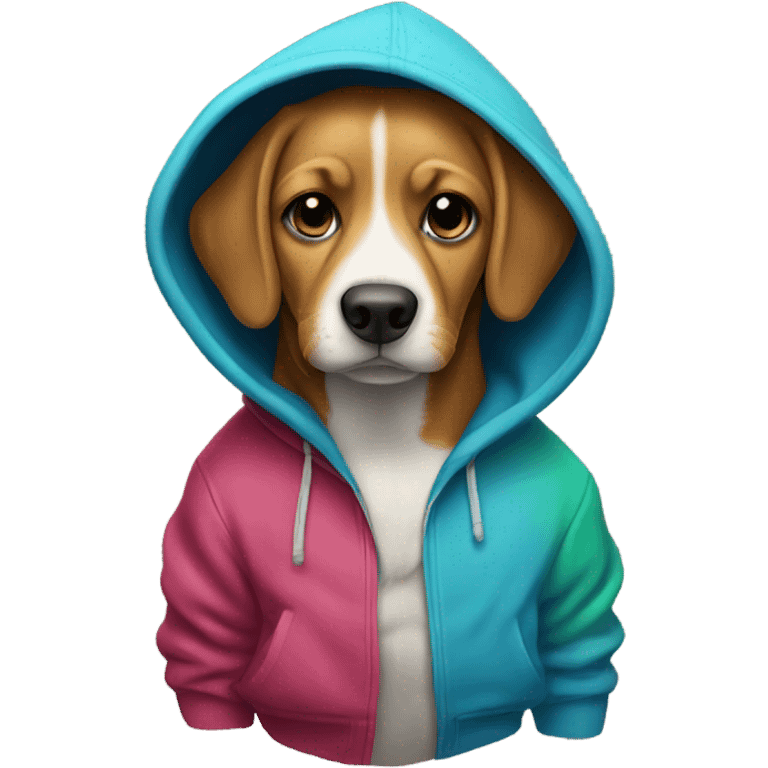 Dog wearing hoodie  emoji