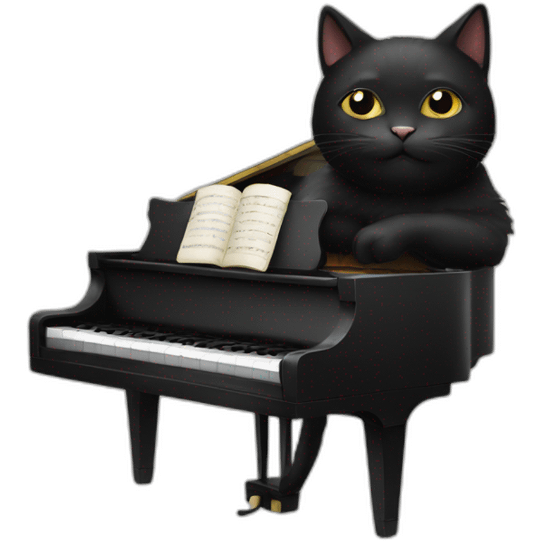 black cat piano emoji