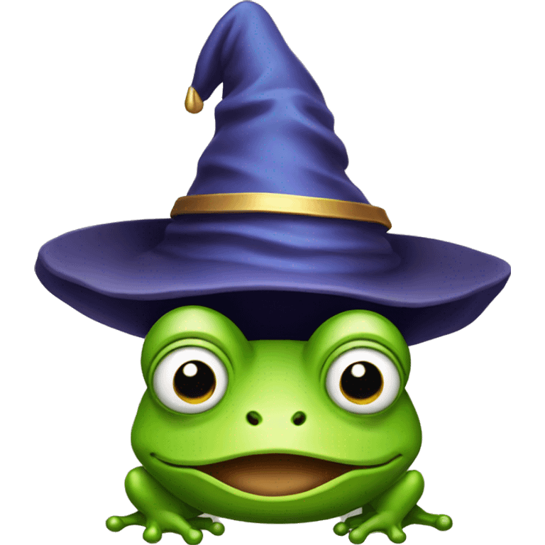 Frog with wizard hat emoji