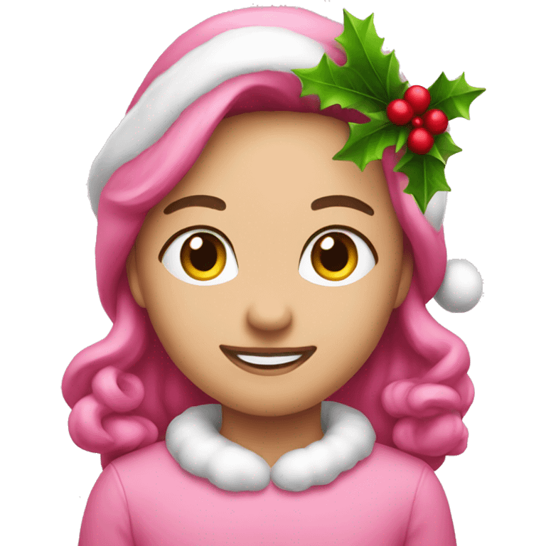 Christmas pink emoji