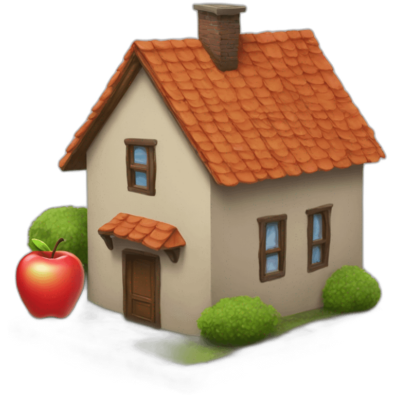 House with apple on the roof  emoji