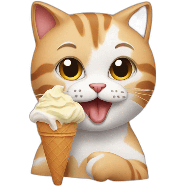 Cat eating ice cream  emoji