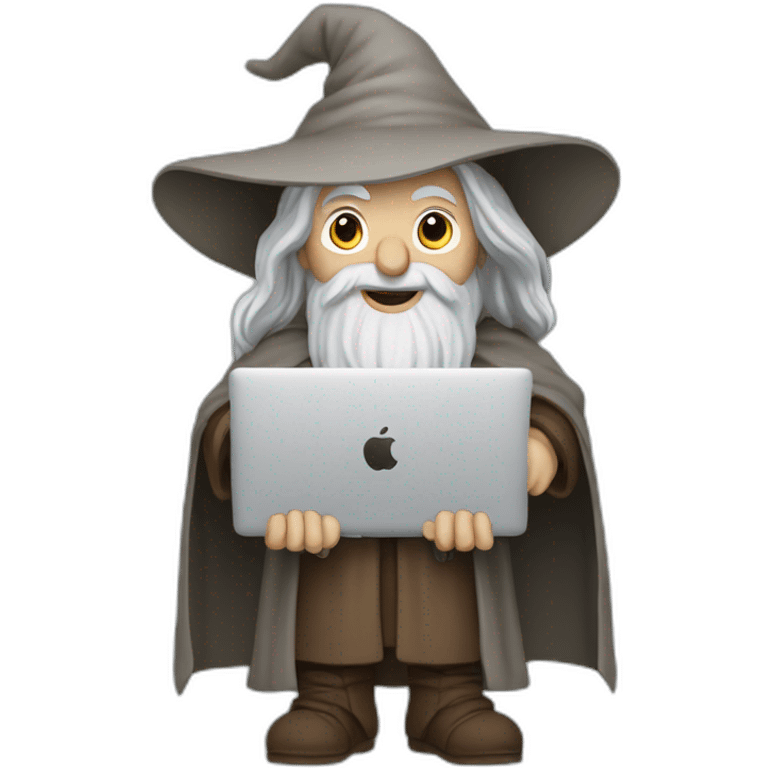 gandalf with a macbook emoji