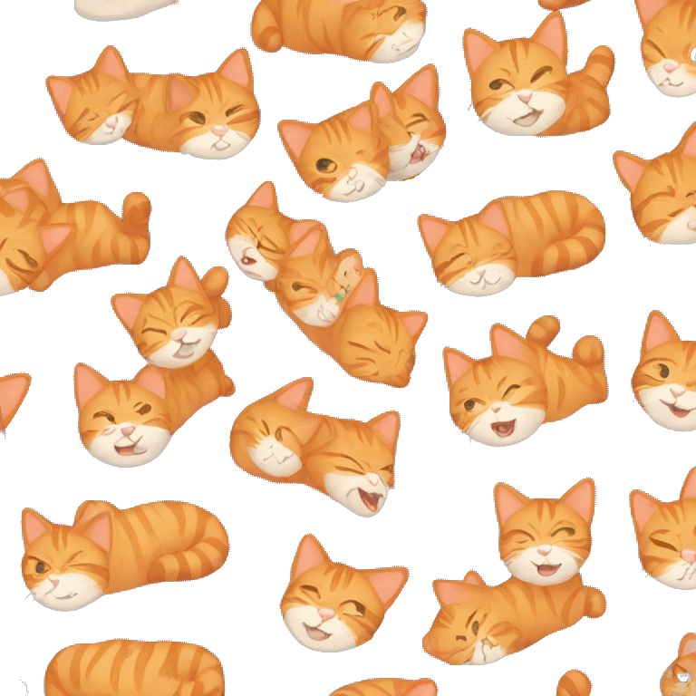 orange tabby with a mono emoji