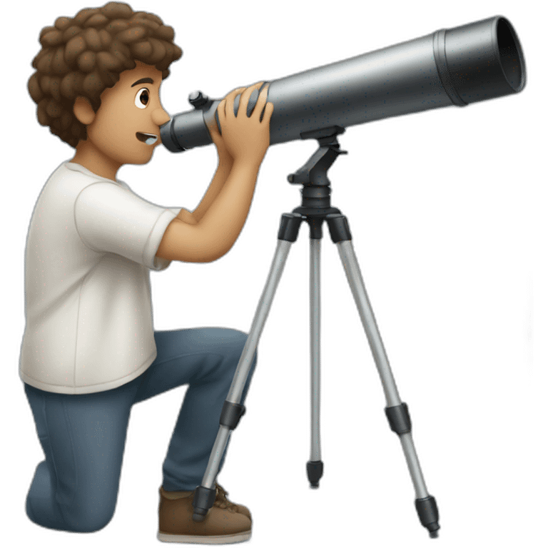 Guy looking at the sky with a telescope  emoji