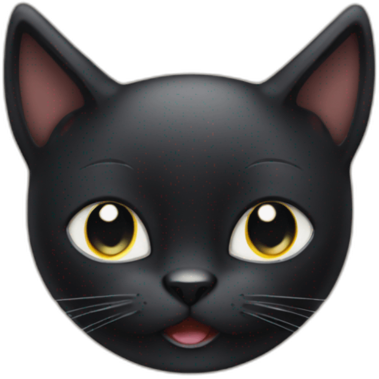 Cheeky Black cat winking with one eye emoji