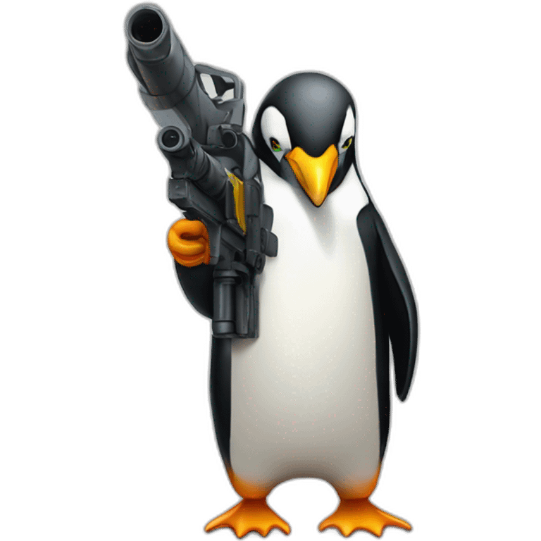 penguin with minigun negev emoji