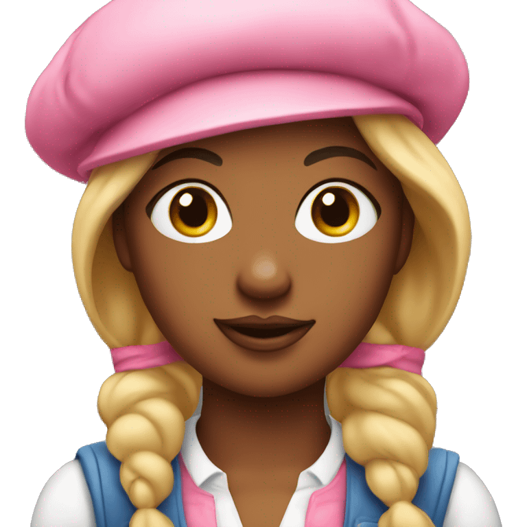 fair race girl artist in a pink beret emoji