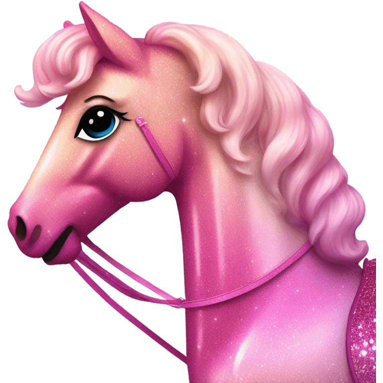 Pink ombre carousel horse with glitter  emoji