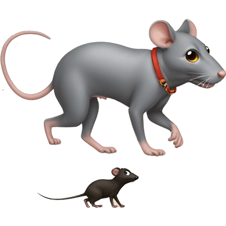 Rat walking a dog emoji