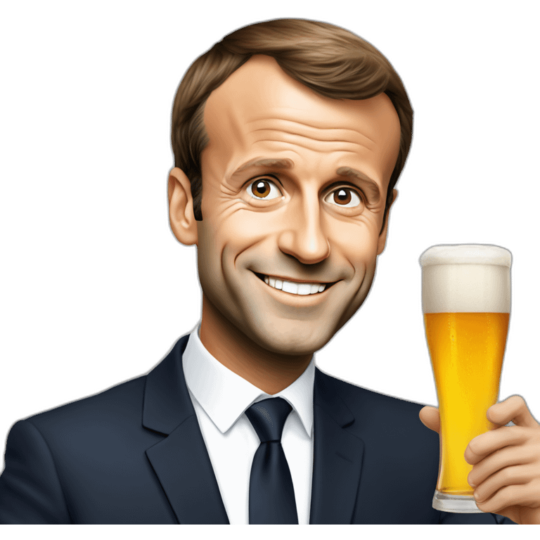 Emmanuel Macron beer emoji