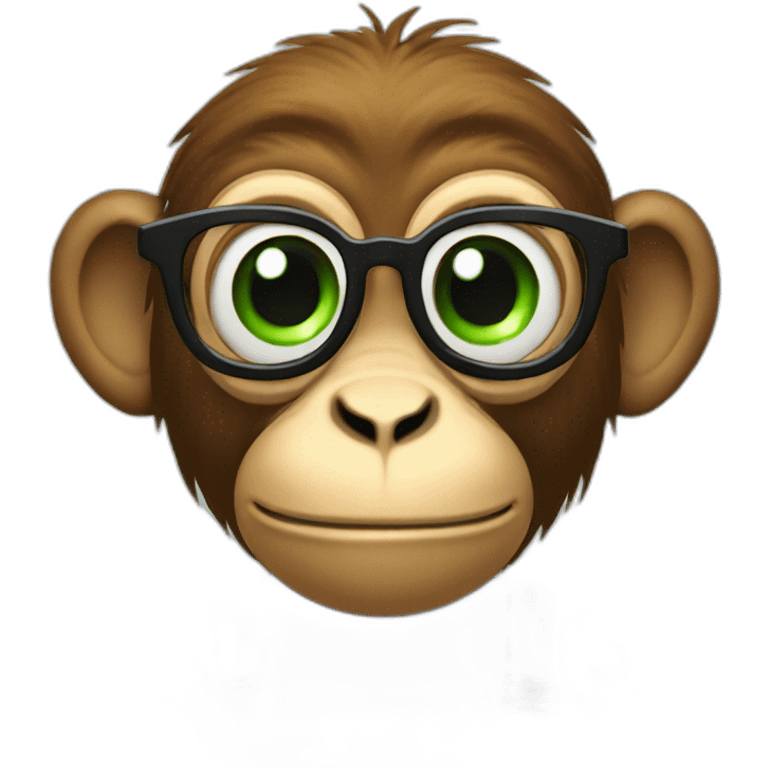 Monkey with green eyes and specs on cycle emoji