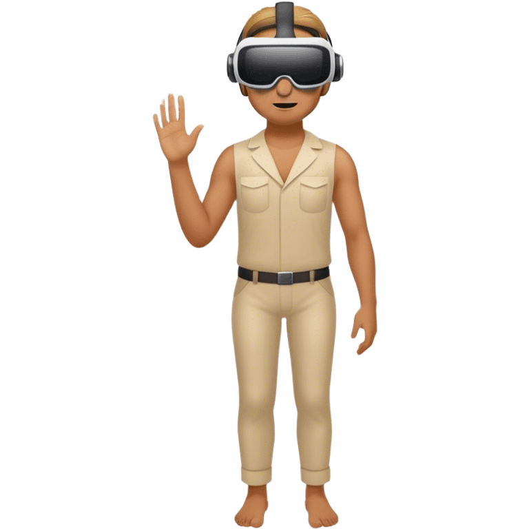 A man wearing full-length VR glasses emoji