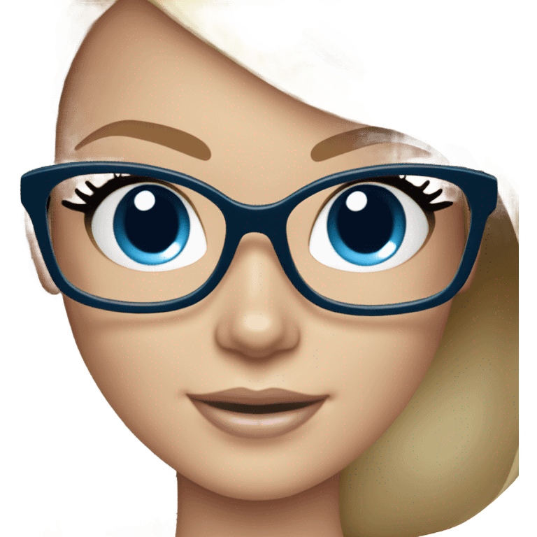 Barbie bride blonde hair blue eyes wearing glasses  emoji