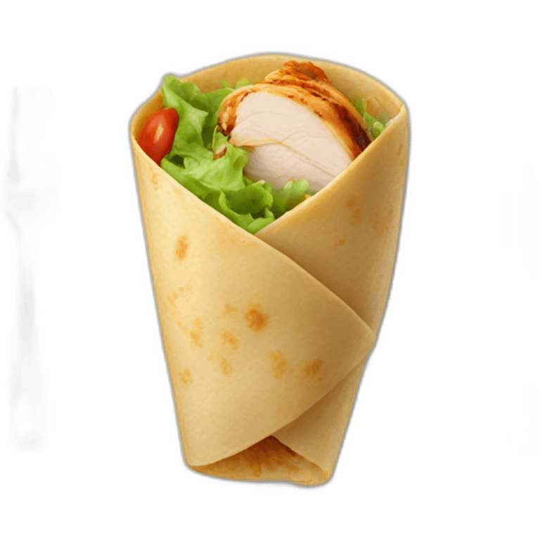 chicken-wrap-with-fork emoji